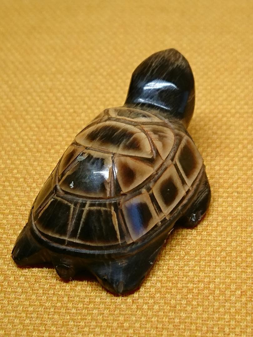 【美品】ビンテージ　カメ　亀　角材　置物　インテリア　工芸品　美術品　A1623