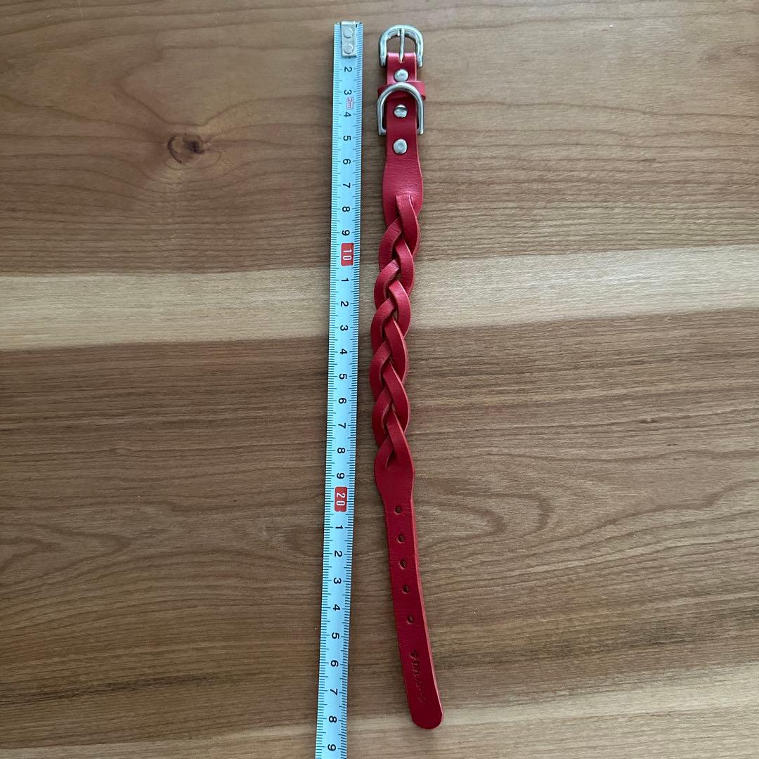 真田紐犬用リード、首輪となめし革首輪セット