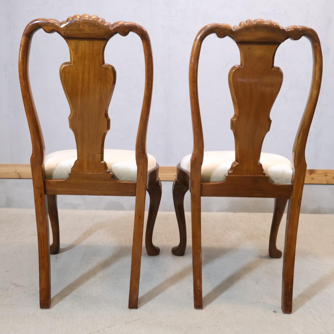 ロイズアンティークス クイーンアン ダイニングチェア 2脚セット アンティーク