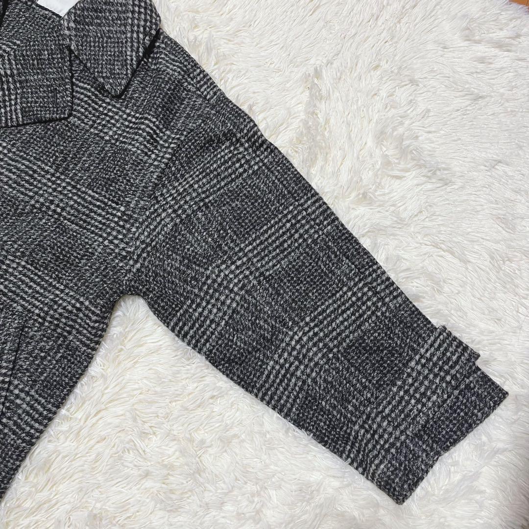 【極美品】Spick & Span Wスライバーチェックハーフコート　38