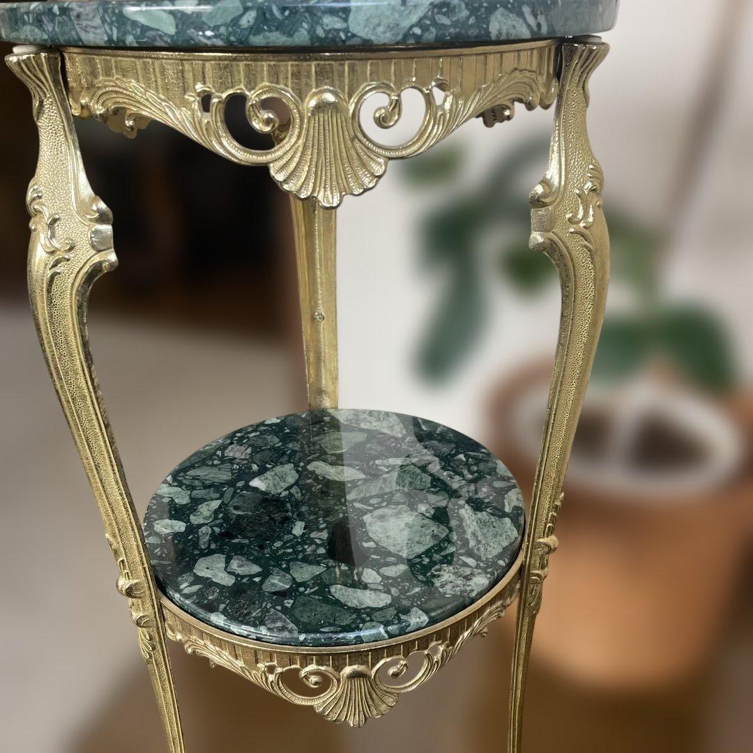 イタリア製 大理石 真鍮 花台 飾り台　猫足