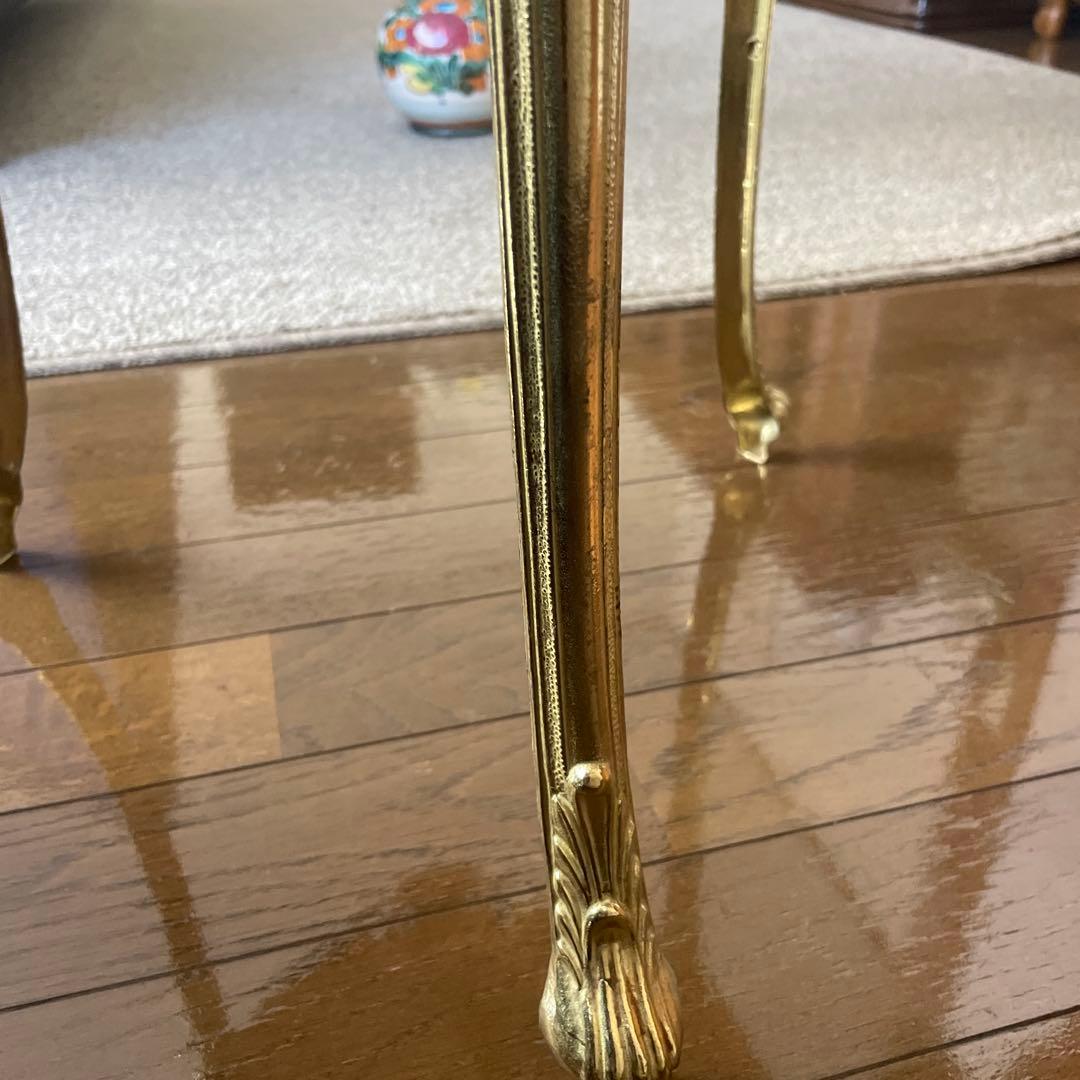 イタリア製 大理石 真鍮 花台 飾り台　猫足