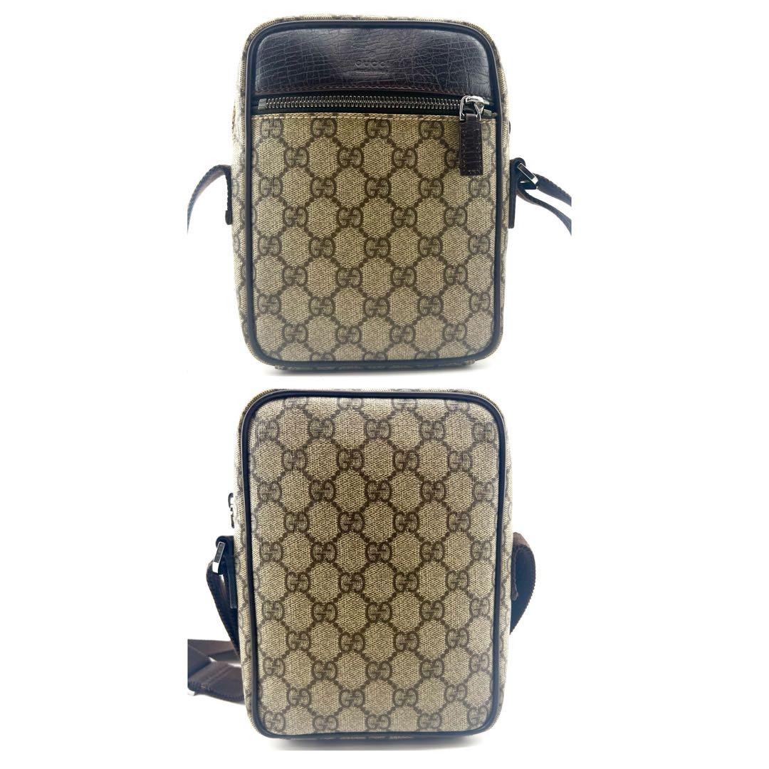 美品　GUCCI　ショルダーバック　PVC　GGスプリーム　斜め掛け　ベージュ