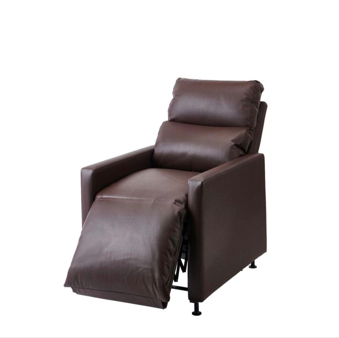 リクライニング 1人掛けソファ ブラウン