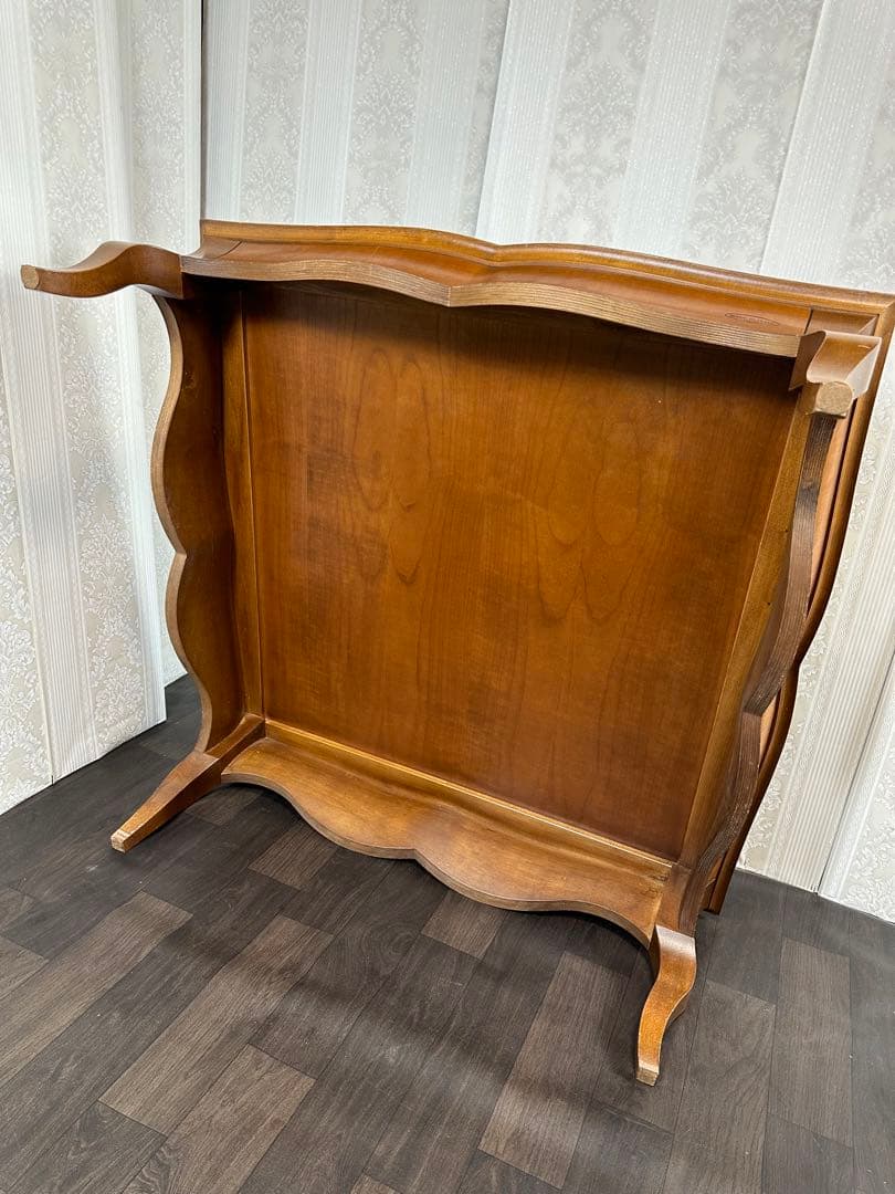 販売価格約¥250,000 イタリア直輸入無垢材 ネコ脚 ガラストップ