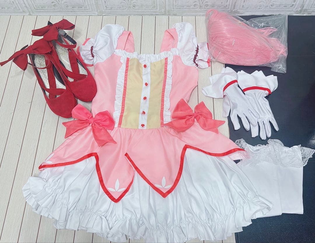 靴・ウィッグ付 魔法少女まどか⭐︎マギカ　鹿目まどか コスプレフルセット