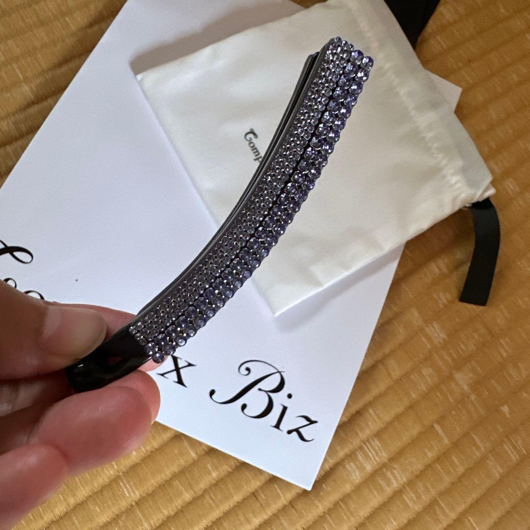 コンプレックスビズ バナナクリップ　クリスタルメッシュ　パープル