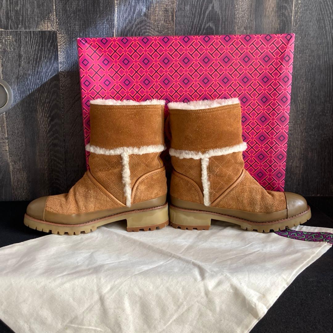 TORY BURCH 美品 ブーツ ムートン キルティング クリーニング済み