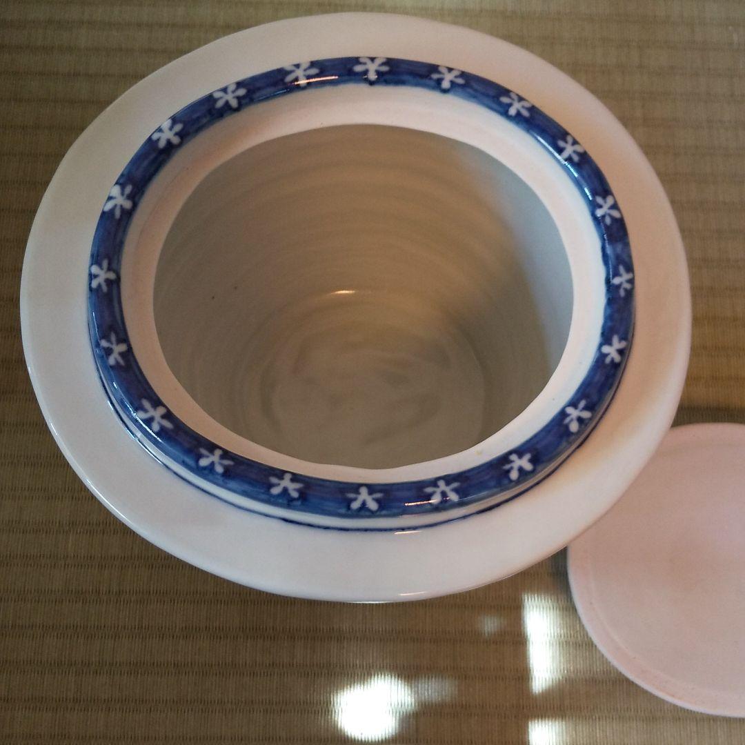 水指 景徳鎮染付竹絵末広形