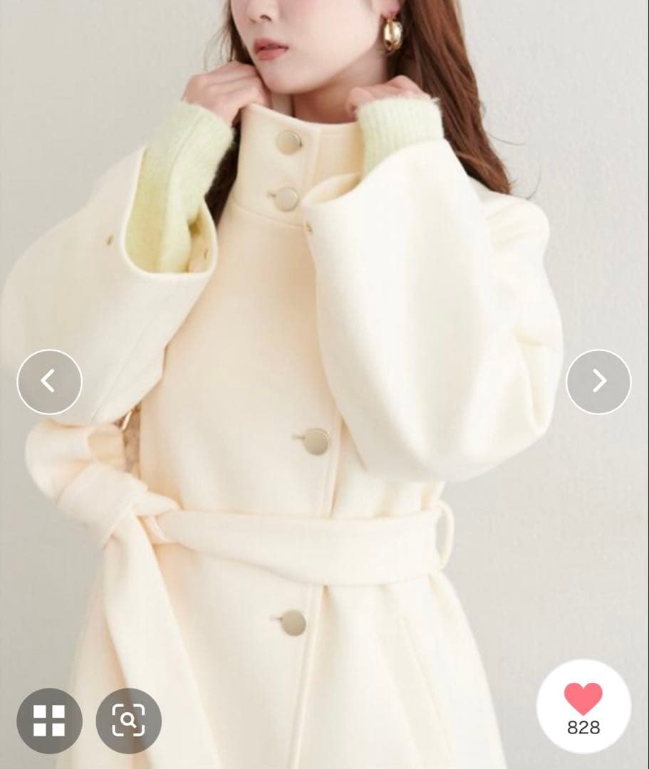 ナチュラルクチュール　〈ako〉スタンドカラーミドル丈コート