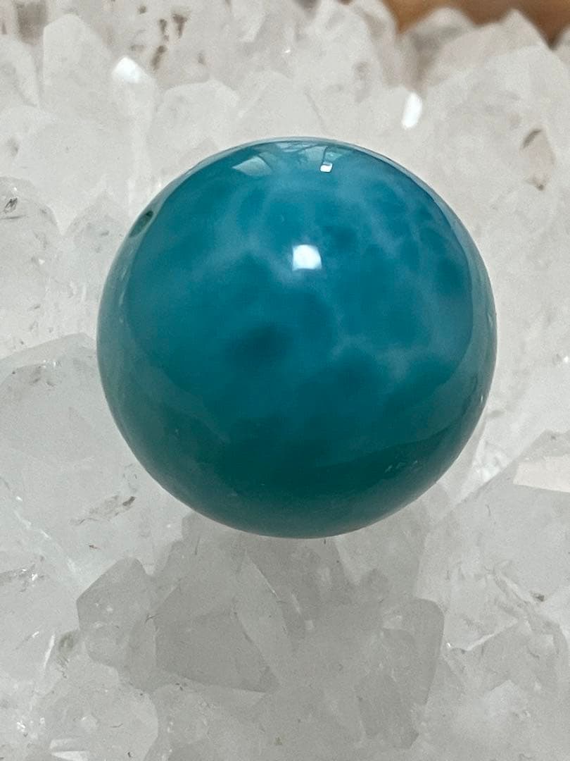 コレクションレベル　ラリマー丸玉　19.2mm 穴開き