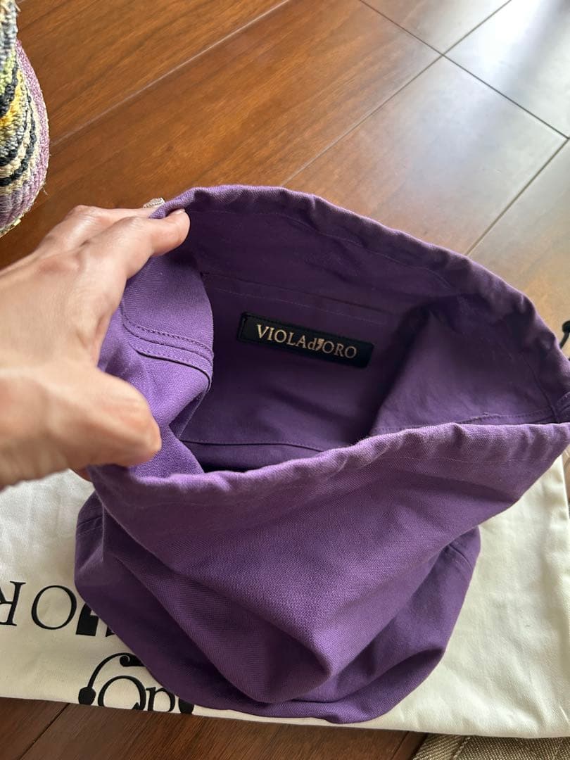 VIOLAd’ORO ヴィオラドーロ　マルチカラーボーダートートバッグ