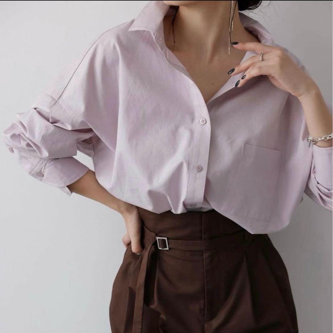 anuans⭐︎アニュアンス　スタンダードシャツ グレイッシュピンク