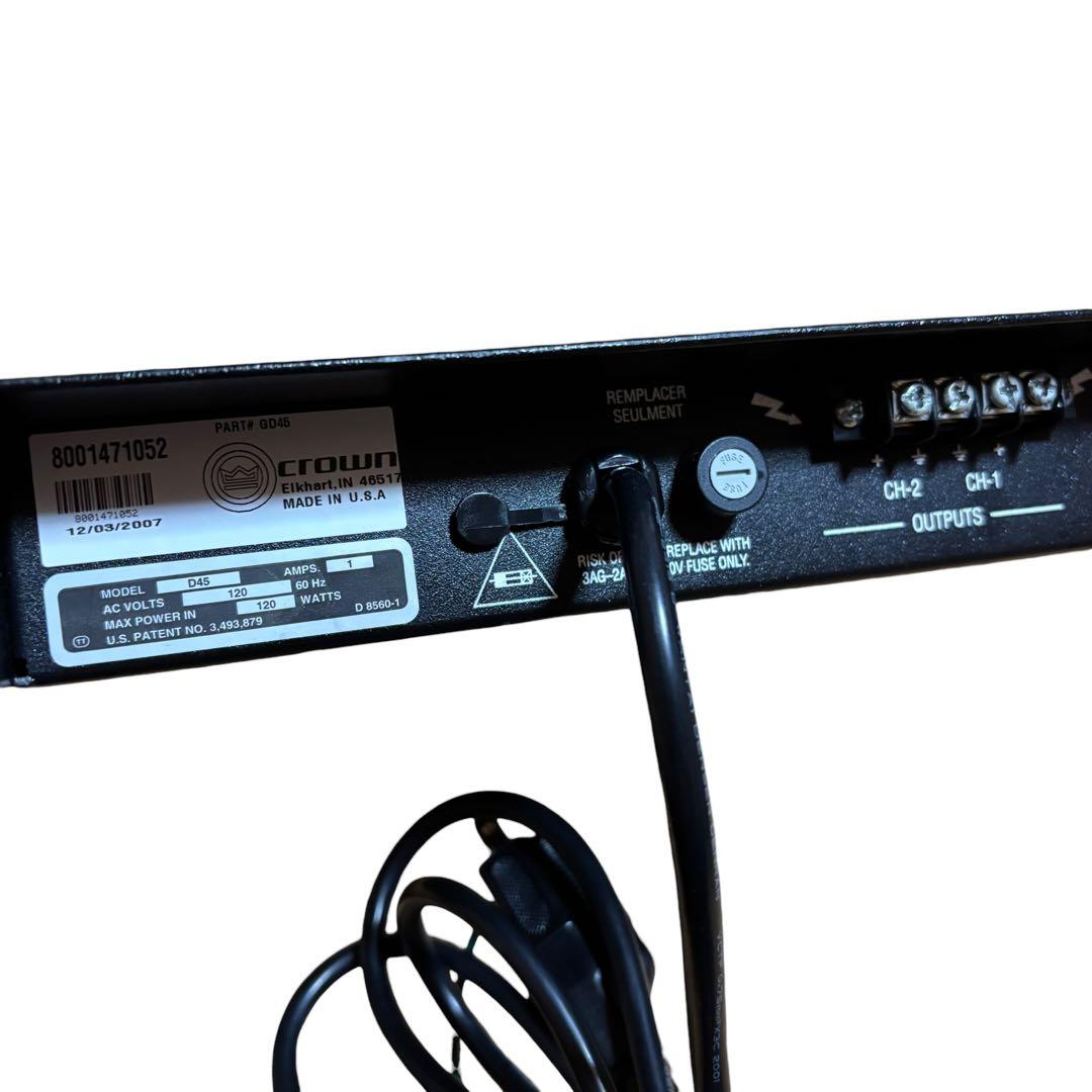 動作確認済 Crown D-45 パワーアンプ クラウン