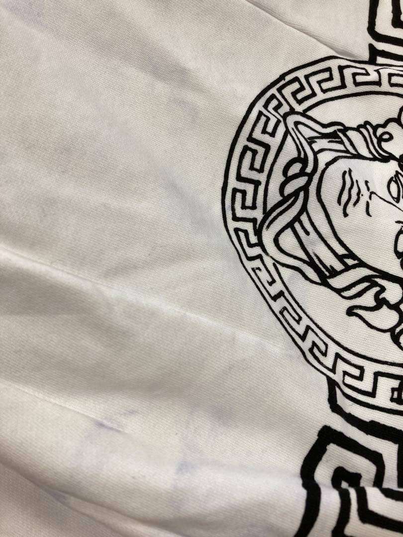 VERSACE ロゴトレーナー ホワイト 変色あり