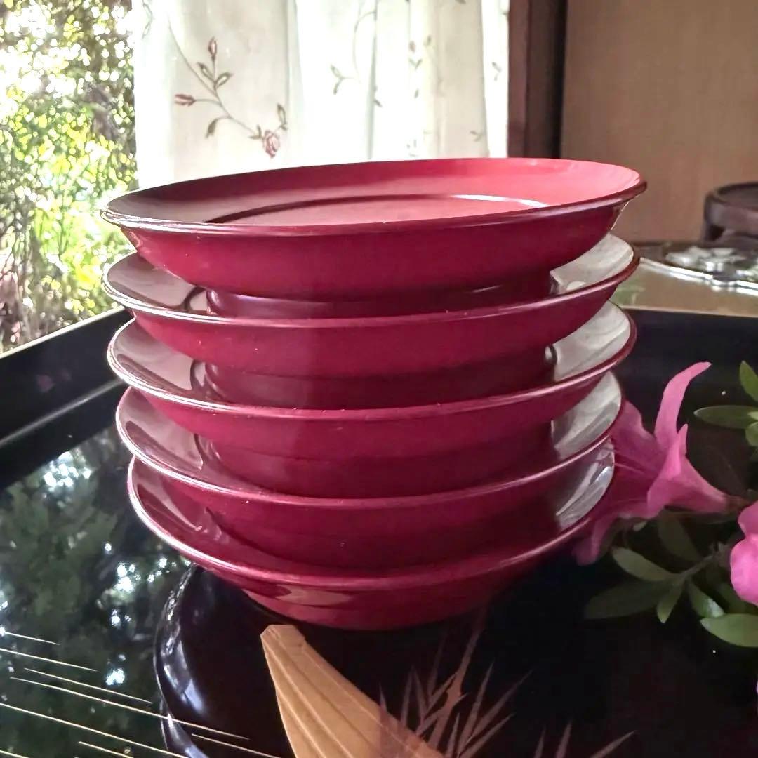 2168様感謝‼️愛蔵品渾身のJAPAN WAJIMA 輪島 塗師特製在銘椿皿5客