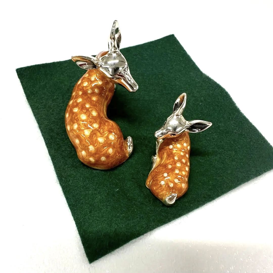 【銀製】イタリア工房　鹿の親子 置物　シルバー　銀　925