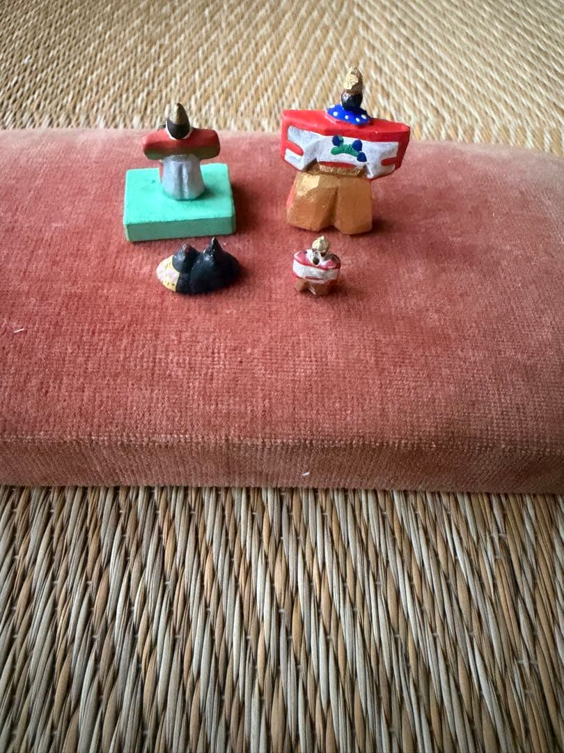 奈良一刀彫 立雛 雛人形 豆人形 4点