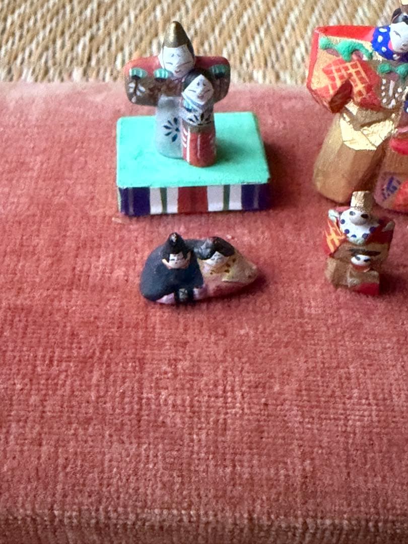 奈良一刀彫 立雛 雛人形 豆人形 4点