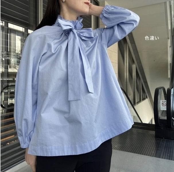 美品 ユナイテッドアローズ TOKYO 2万円 フリルカラーブラウス D565