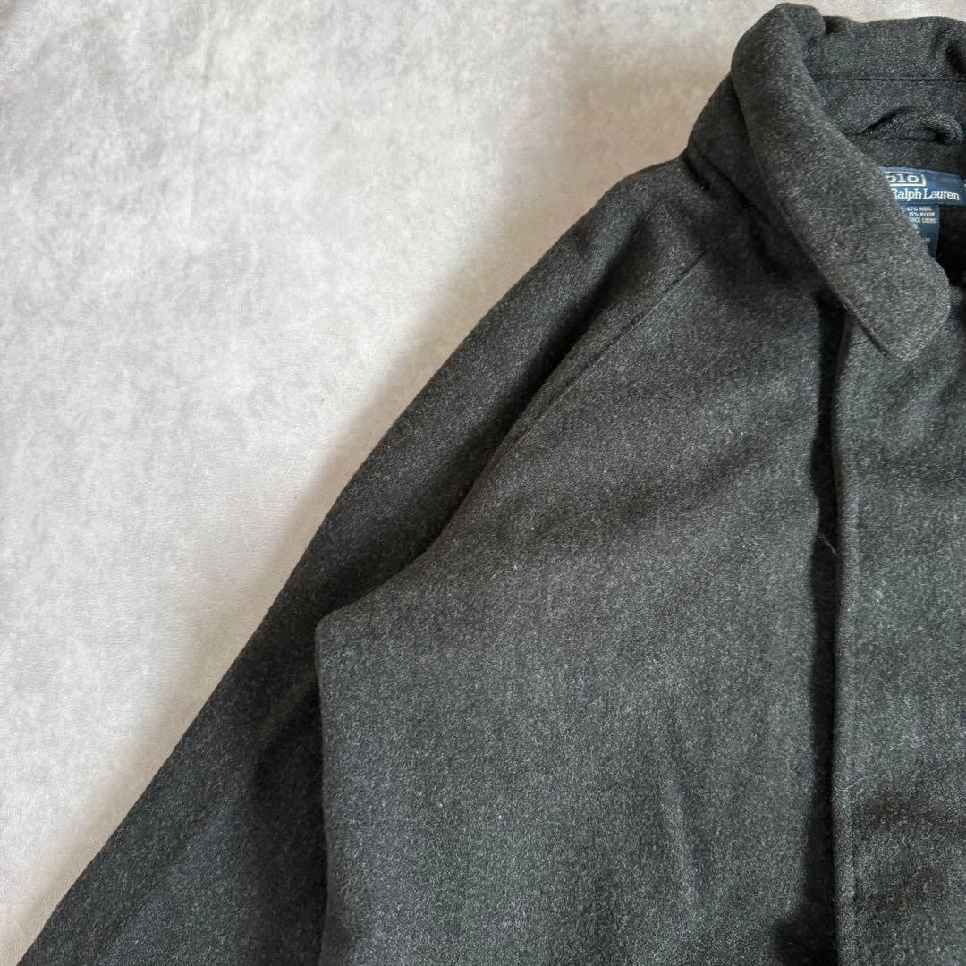 ポロバイラルフローレン ウール ハーフコート L グレー