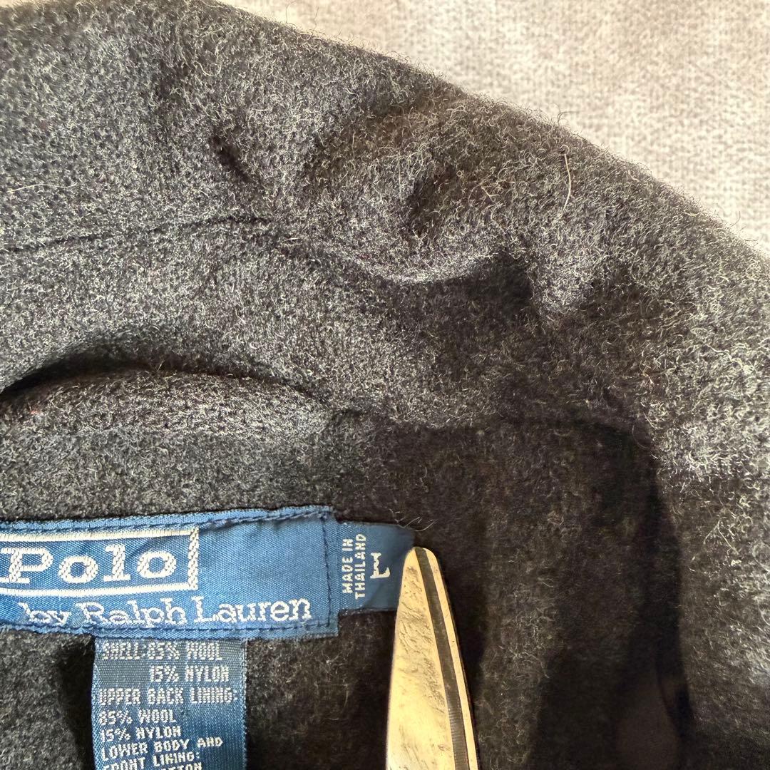 ポロバイラルフローレン ウール ハーフコート L グレー