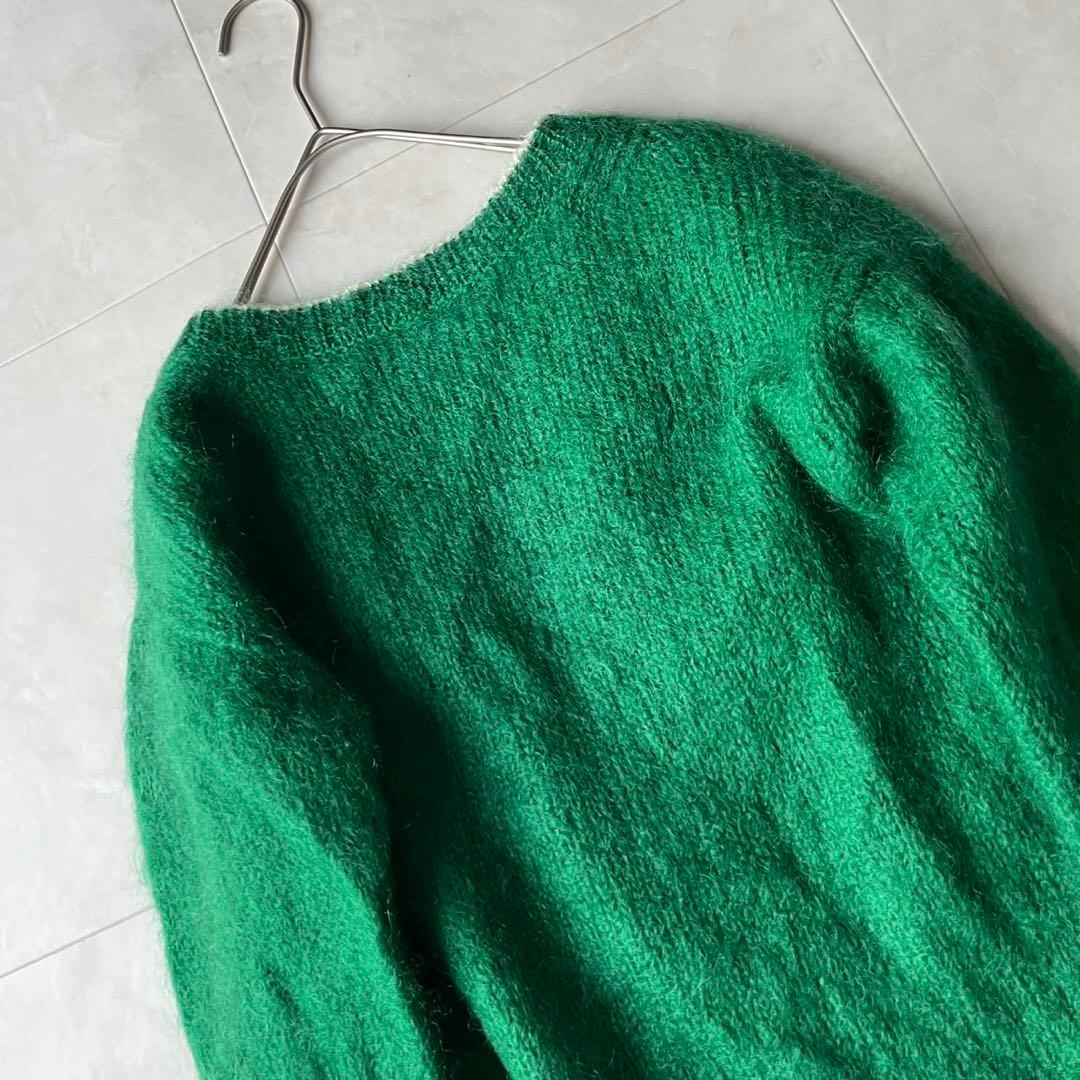 美品✨アカネウツノミヤAKANEUTSUNOMIYA モヘア混カーディガン緑 S