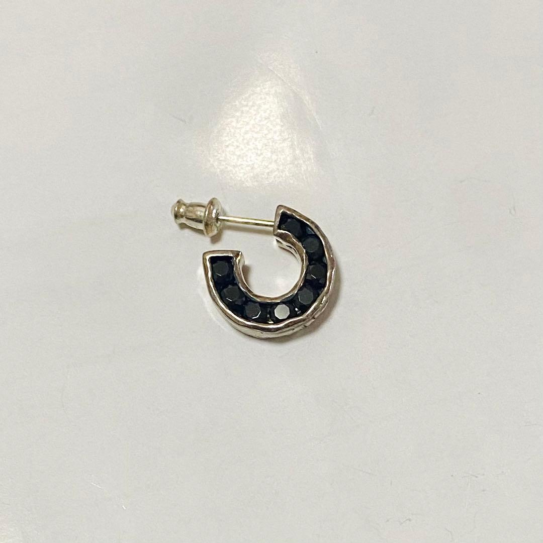 e.m. ブラックジルコニアピアス片耳(カスタム)