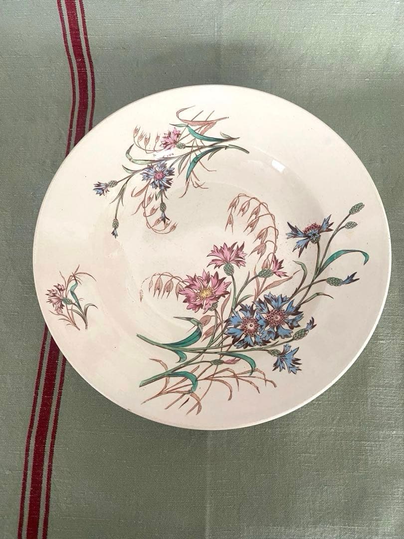 フランスアンティークLunevilleリュネヴィルBLEUET矢車菊 深皿【A】