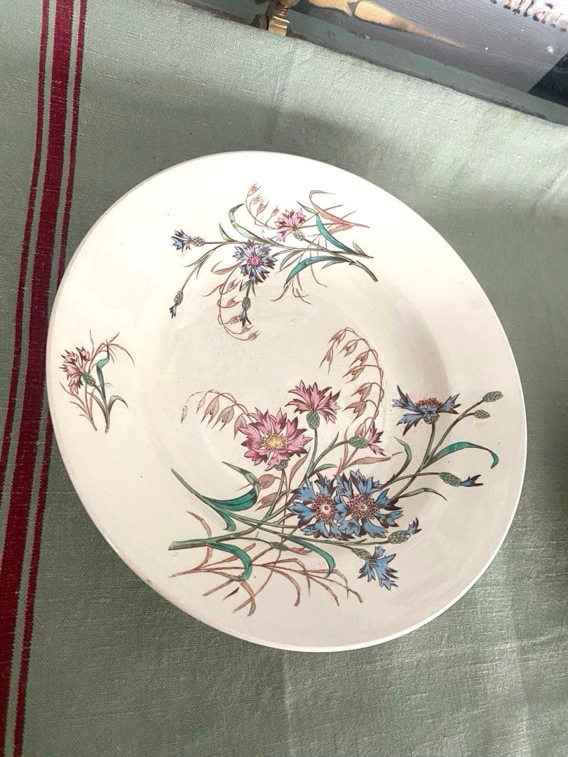 フランスアンティークLunevilleリュネヴィルBLEUET矢車菊 深皿【A】