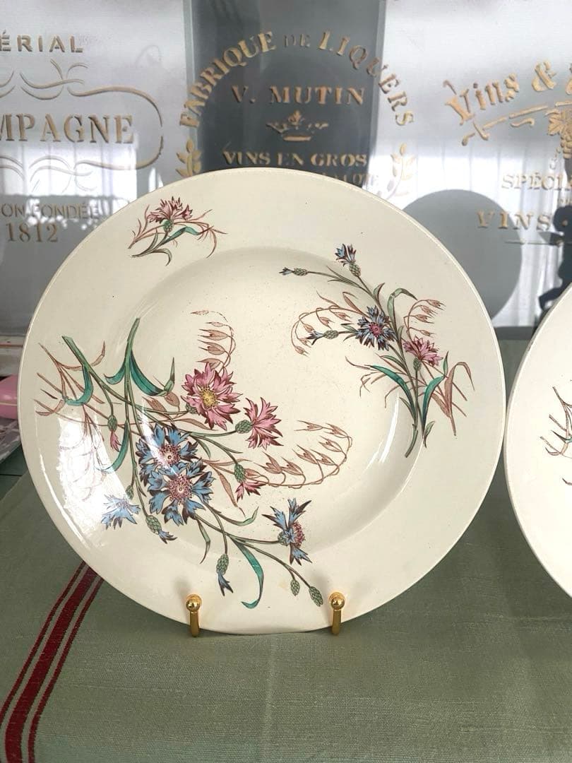 フランスアンティークLunevilleリュネヴィルBLEUET矢車菊 深皿【A】