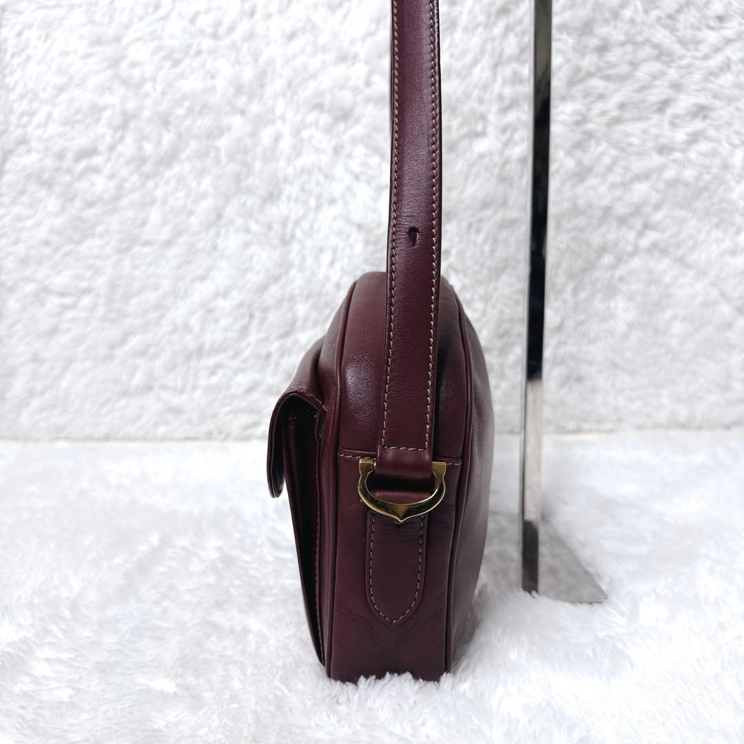 Cartier カルティエ マストライン ショルダーバッグ ボルドー ゴールド金