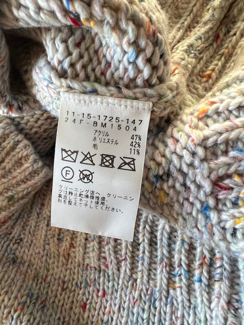 3ゲージ カラーネップ クルーネック ニット　Lサイズ