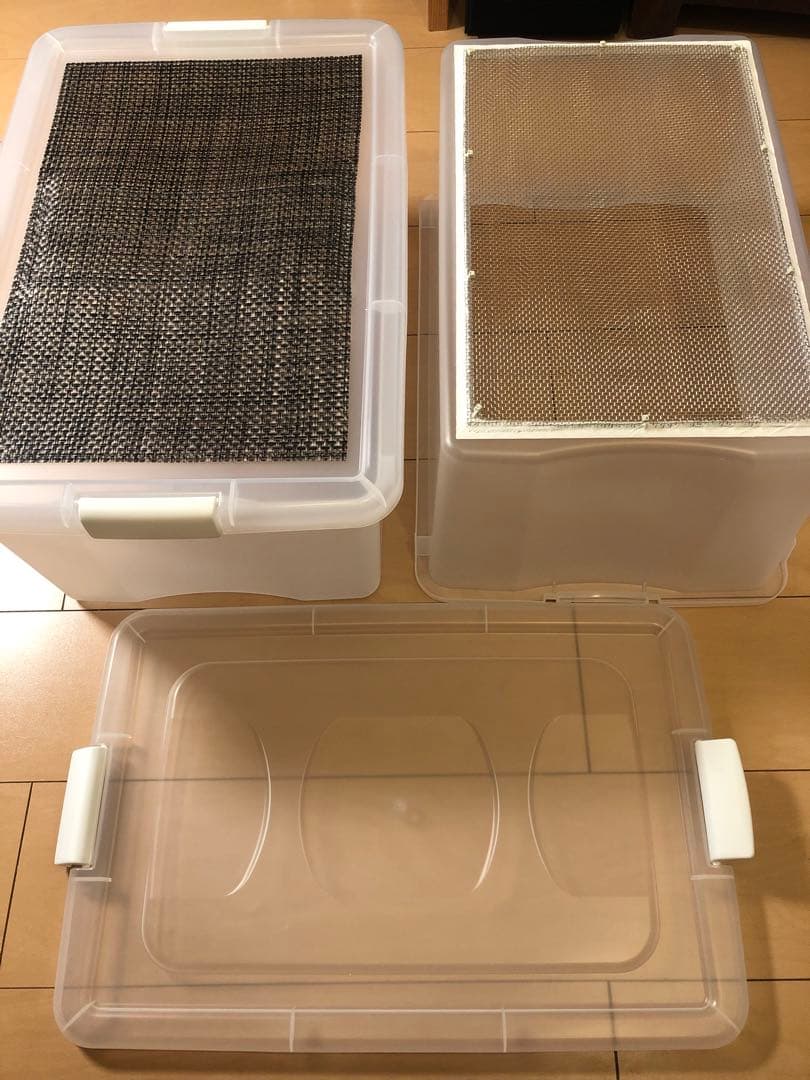 雫工房　フルセット！デュビア用飼育・繁殖ケージ　大型　二重底上段メッシュ底構造