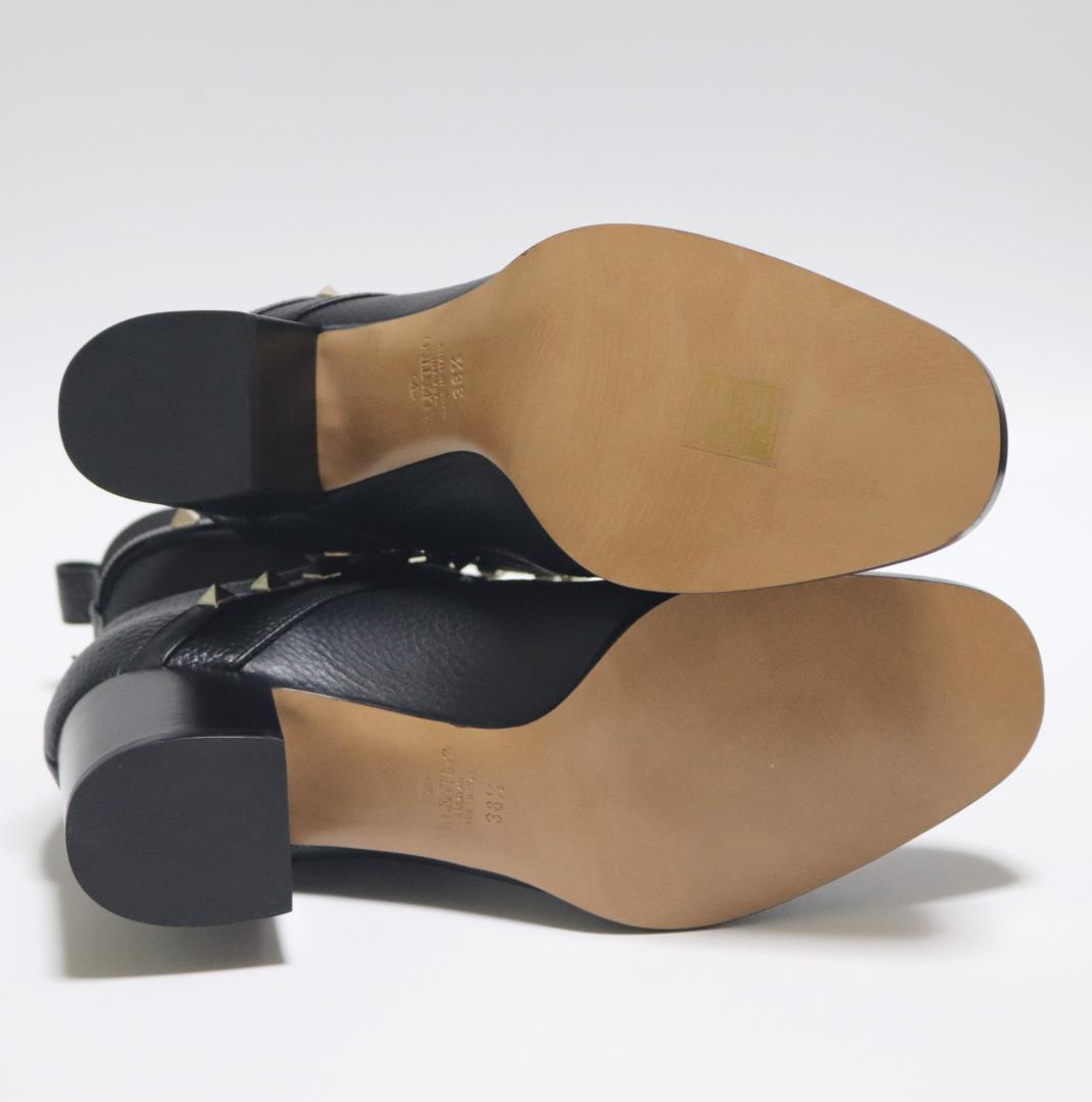 新品【ヴァレンチノガラバーニ】ロックスタッズ アンクルブーツ 黒 38.5