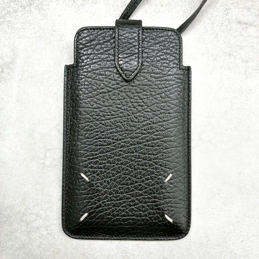 ✨極美品✨メゾンマルジェラ フォンポーチ スマホホルダー レザー ブラック