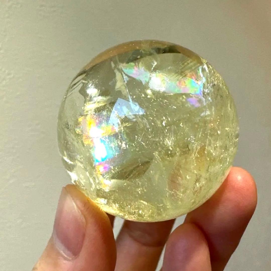 シトリン　虹　スフィア　4.0㎝　レインボーシトリン　Citrine