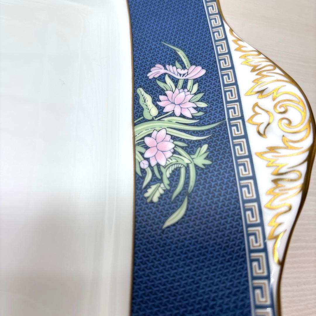 ウエッジウッド 廃盤品 ブルーサイアム B&Bプレート 角皿 金彩 希少 レア