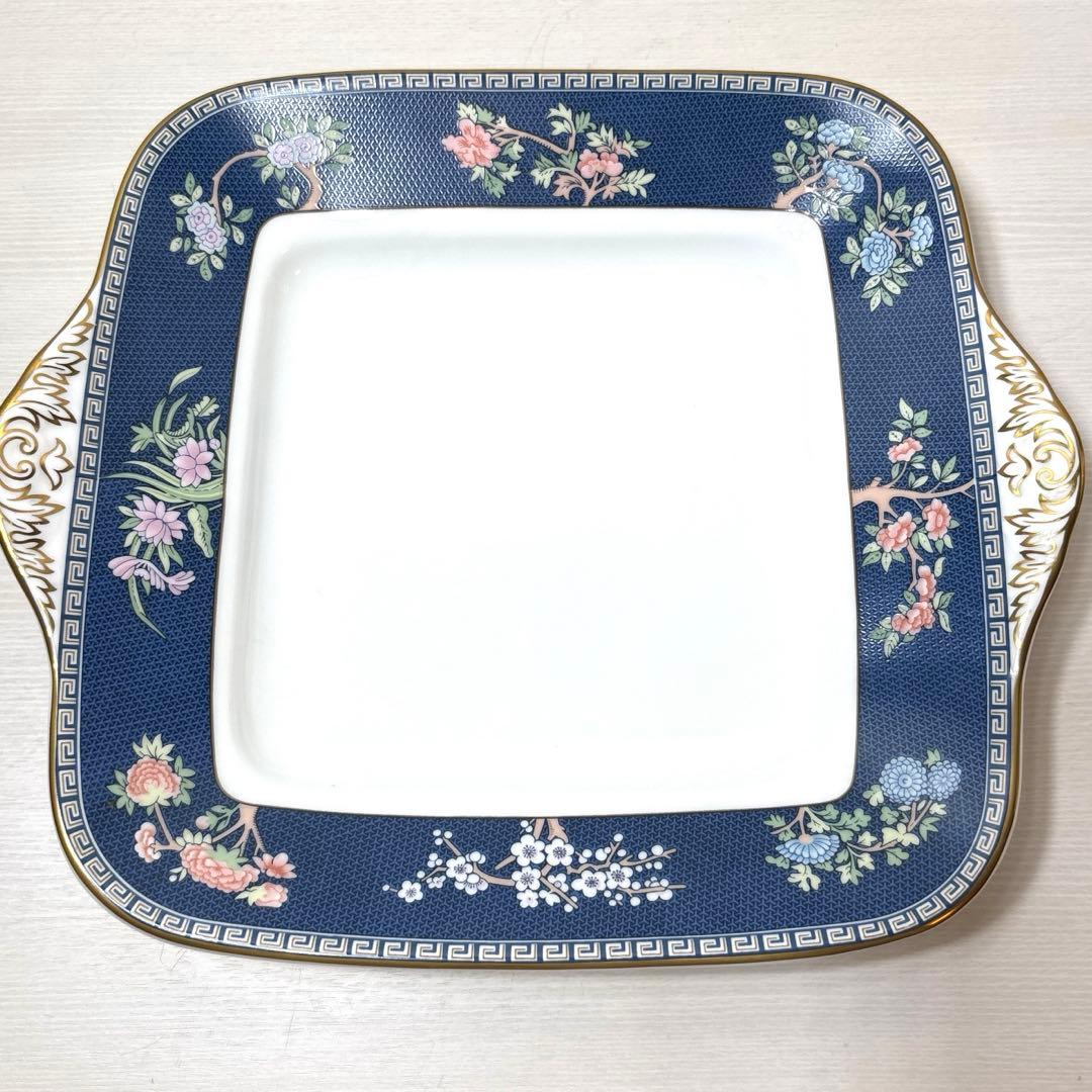 ウエッジウッド 廃盤品 ブルーサイアム B&Bプレート 角皿 金彩 希少 レア