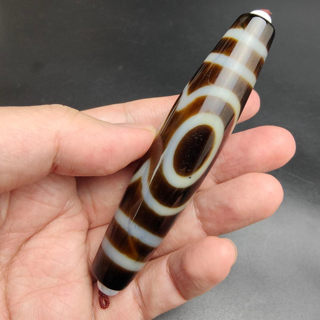 14.超レア物　特大至純三眼天珠　天然石　魔除け　開運　チベット　御守　占い