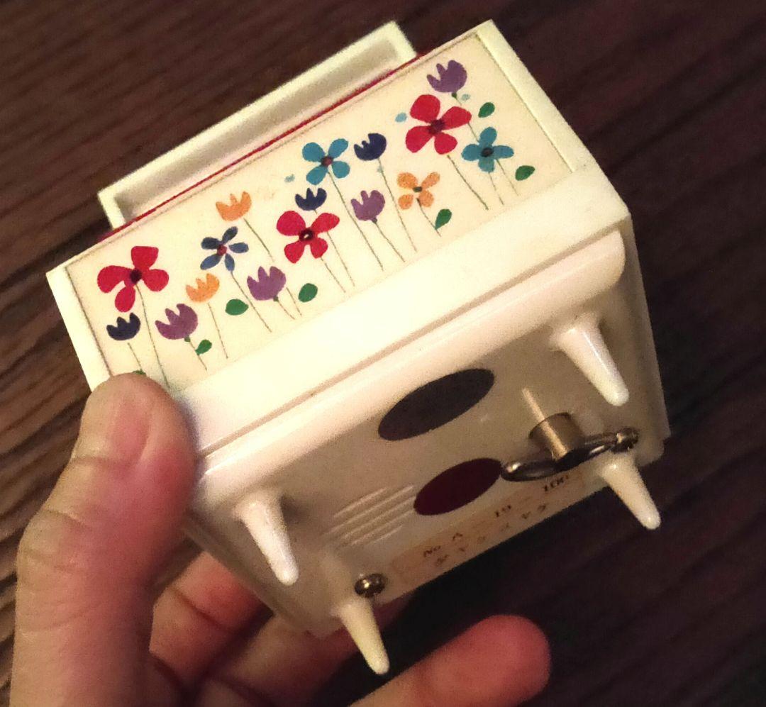 花柄オルゴール ミラー付き 昭和時代