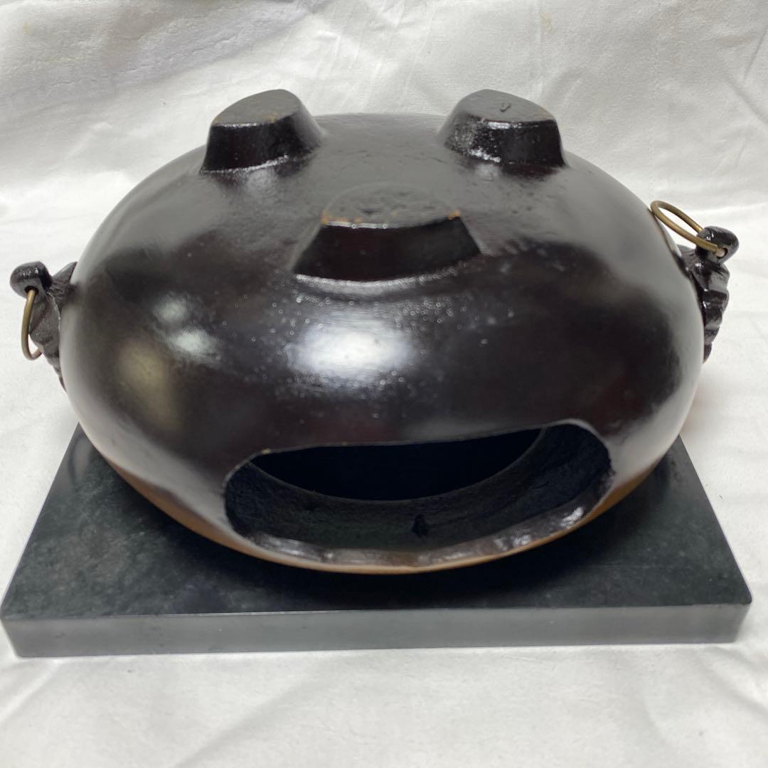 唐銅 鬼面風炉釜　コレクション用