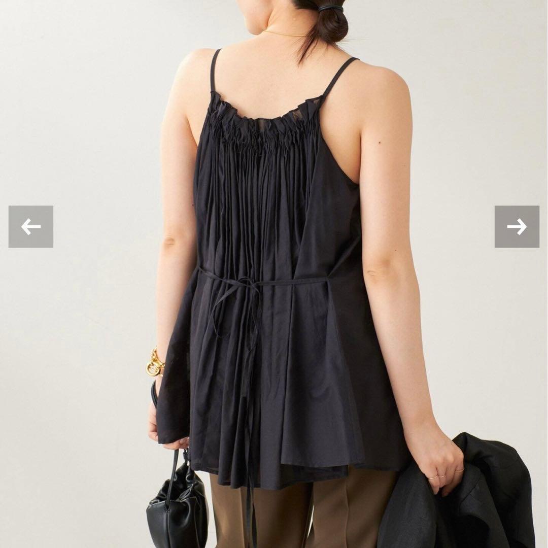 plage GATHERED DESIGN キャミ タグ付き　黒