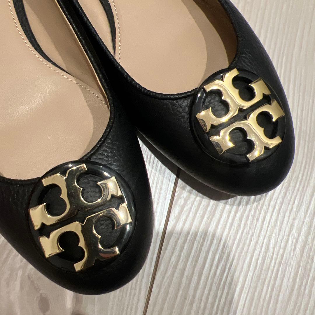 フ*マ様 TORY BURCH トリーバーチブラック フラットシューズ8 24.