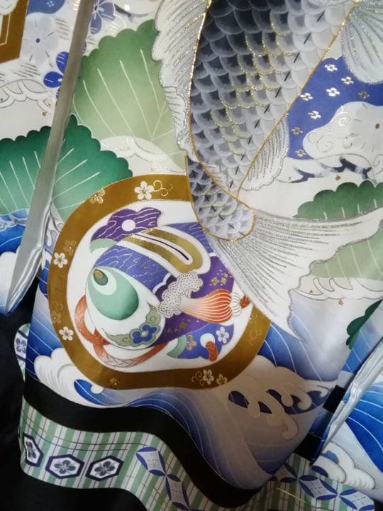 男の子用・3歳七五三・お宮参り向け・表側正絹・お祝い着です。