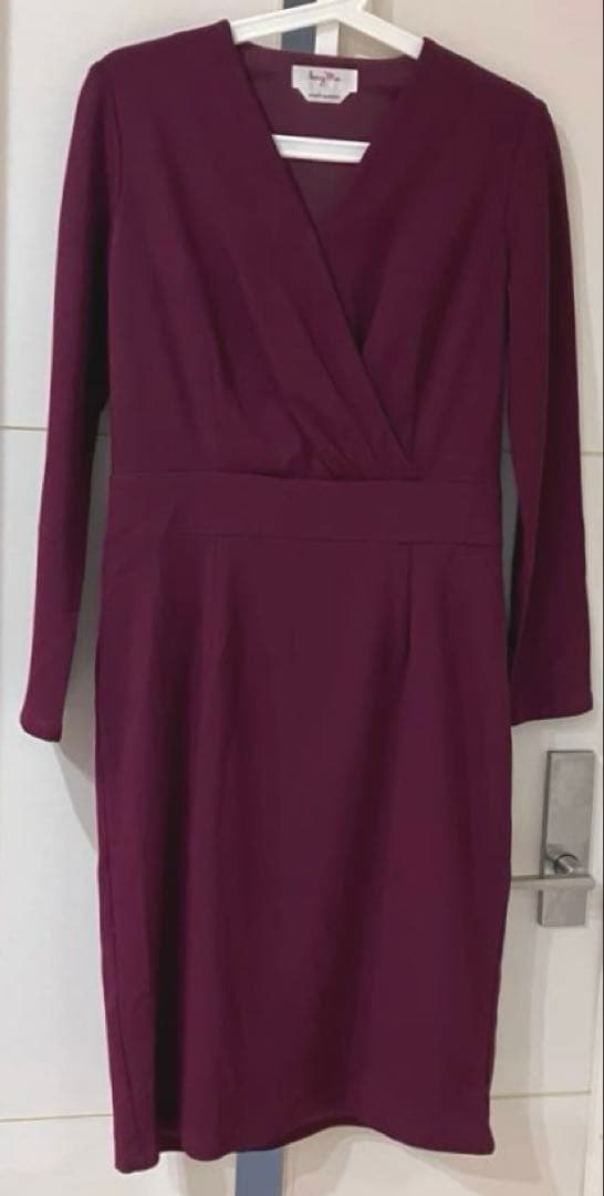 【美品】kay me カシュクール 13号 膝丈ワンピース 日本製 ワッフル