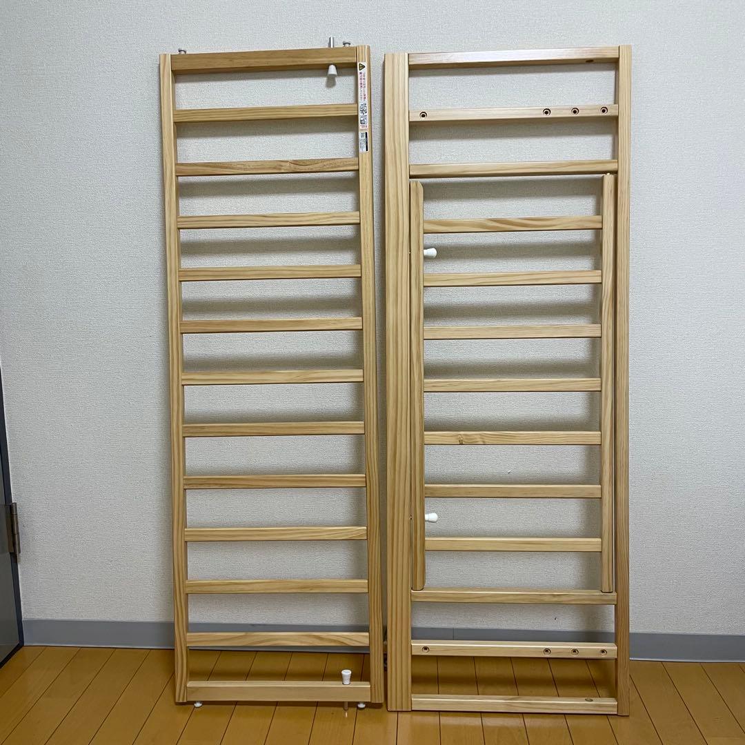 関東限定❣️カトージ　ハイポジション　ベビーベッド　アーチ　ナチュラル 収納板付