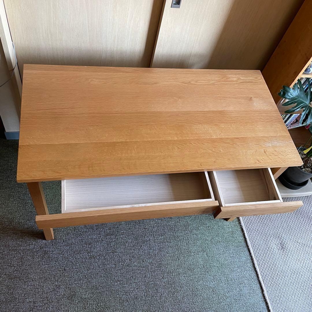 無印良品 無垢材デスク（引出付）・オーク材（廃番品）