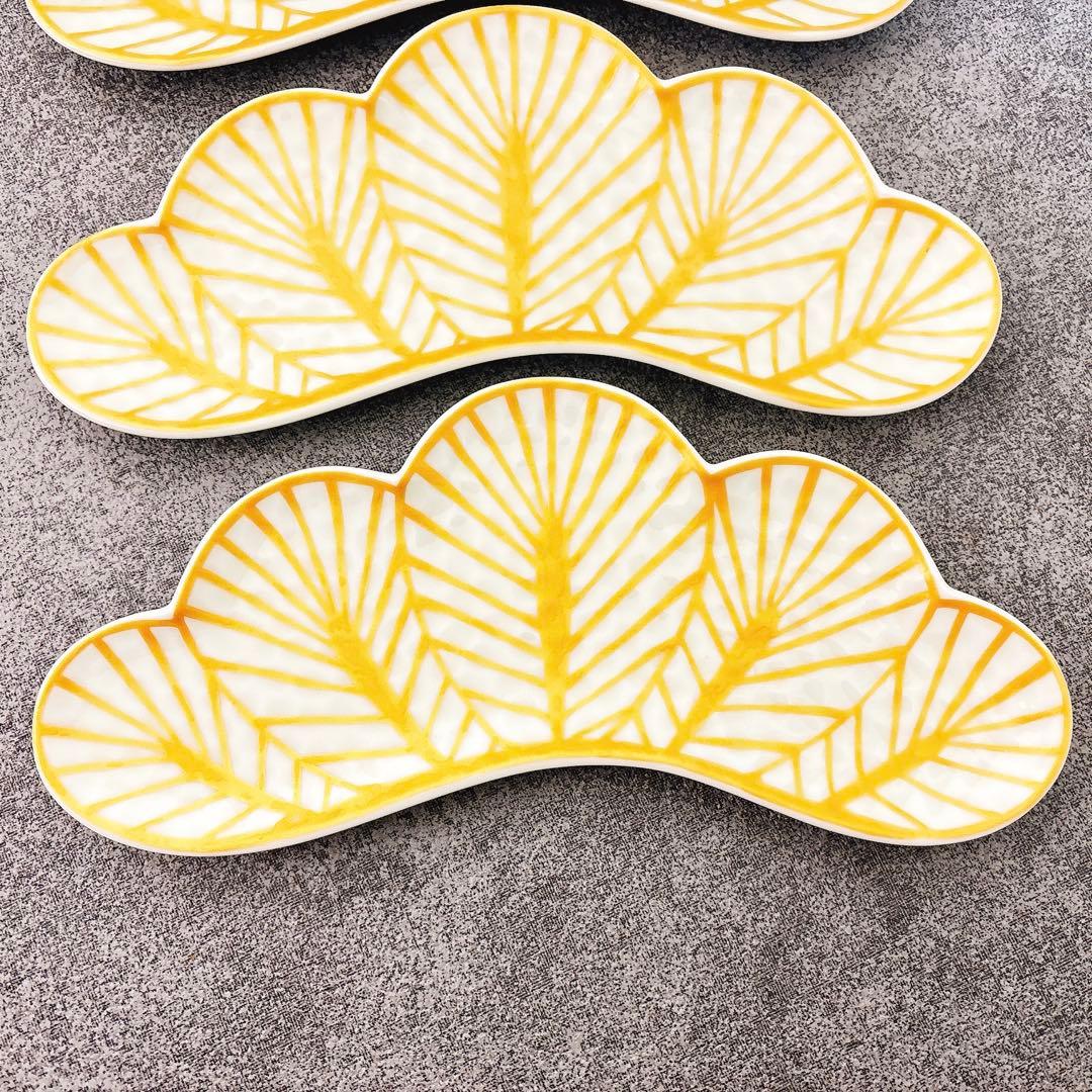 マロンケーキリピ様価格　幸楽窯　松葉形前菜皿　白金　白銀　6点セット