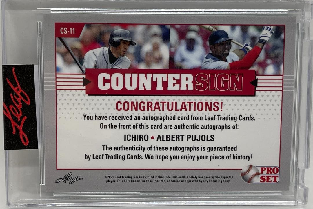 イチロー、アルバート・プホルス21 LEAF 6枚限定直筆サインカード